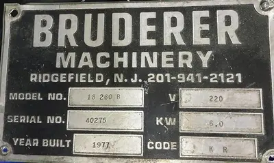 USED BRUDERER 18-260B