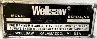 Used WELLSAW 1016 Horizontal Band Saws Ohio US | CW WOOD MACHINERY #1281291