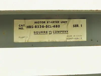 Square D HBS8536SCL480 MCC Bucket Motor Starter 10Hp Size 1 Disconnect 600V 3Ph