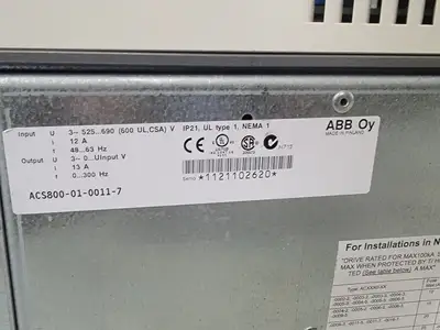 USED ABB ACS800-01-0011-7