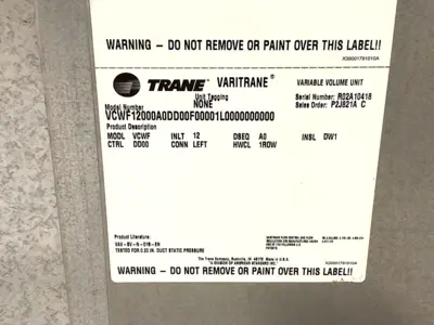 Used Trane VARITRANE Air Conditioning Equipment Michigan US | Maverick Industrial Sales #1462711