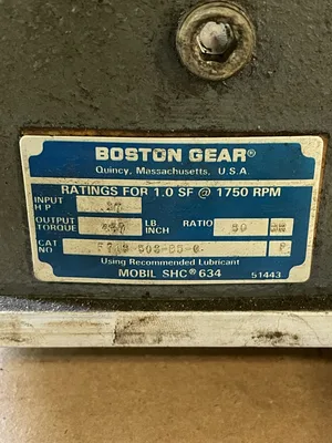 Boston Gear F718-50S-B5-G 90V DC Gear Drive/Speed Reducer 50:1 1/2HP