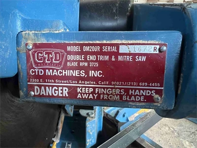 Used CTD DM200R Miter Saws California US | MachineryMax #1319629