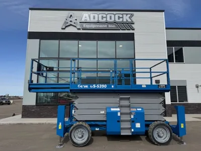 Used 2012 GENIE GS-5390RT ROUGH TERRAIN SCISSOR LIFT Scissor Lifters Alberta CA | Adcock Equipment #1418050