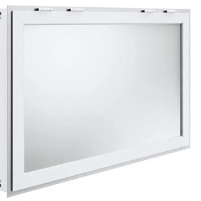 Concession Window 53"x33",  Food Truck Service Window with 4 Horizontal Sliding Windows & Awning Door & Drag Hook  -9 SIZES AVAILABLE