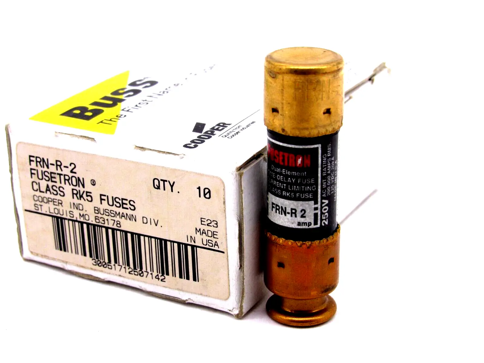 NEW LOT OF 10 BUSSMANN FRN-R-2 FUSES FRNR2