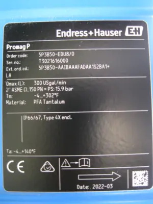 NEW Endress+Hauser 5P3B50-AAIBAAAFADAA1S2BA1+LA