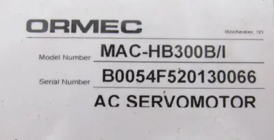 USED ORMEC MAC-HB300B/I SERVO MOTOR MACHB300BI