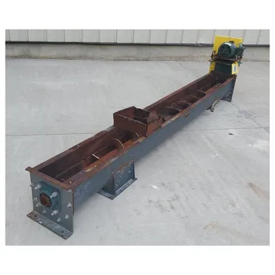Used 9" dia. Center Feed Carbon Steel Screw Auger Conveyor Feeder