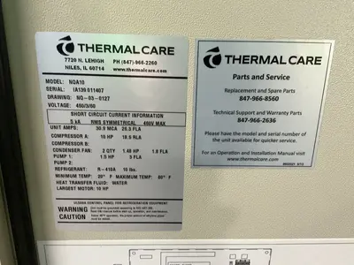 Used THERMAL CARE NQA10 Chillers Ohio US | HGR 24 #1521354
