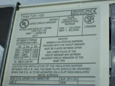 USED ABB TMAX T2H 100