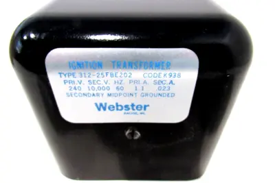 NEW WEBSTER 312-25FBE202 IGNITION TRANSFORMER 31225FBE202