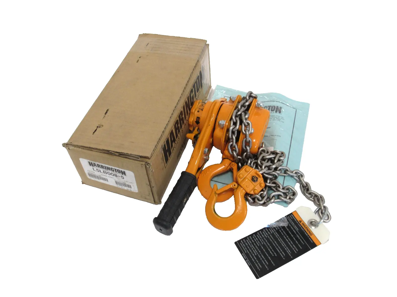 NEW HARRINGTON L5LB008-5 CHAIN HOIST 3/4 TON 5FT LIFT L5LB0085