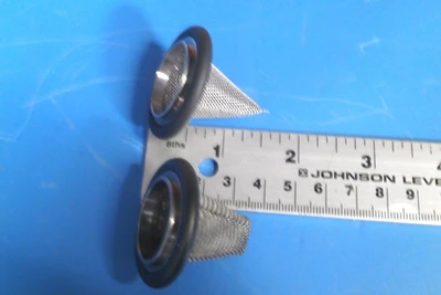 LOT OF 2 STAINLESS STEEL STRAINERS 1 USED 1 UNUSED