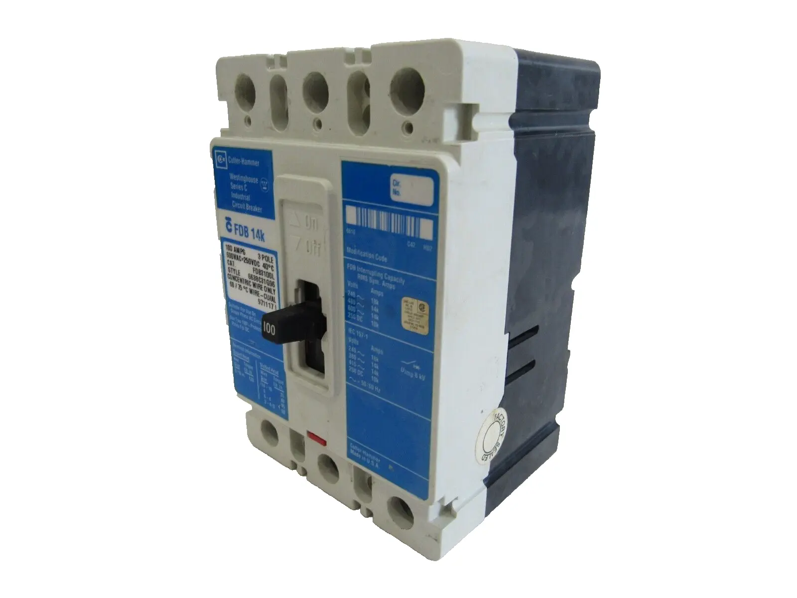 NEWCUTLER HAMMER-WESTINGHOUSE FDB3100LS05 CIRCUIT BREAKER FDB 14K
