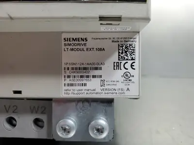 USED Siemens 6SN1124-1AA00-0LA3 Servo Drive w/6SN1118-0DG23-0AA1 Drive Card