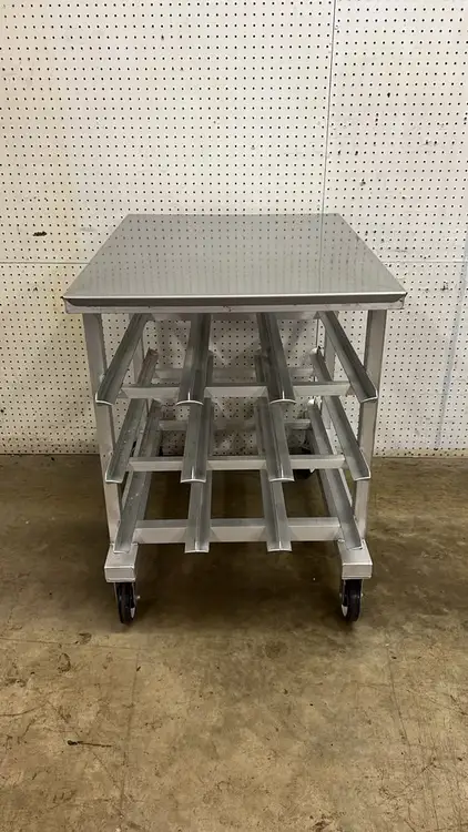 New | in-Stock New Age Used New Age 1235 35"H Mobile Can Rack w/ (54) #10 or (72) #5 Capacity - STS Food Storage & Transportation Illinois US | Falcon Restaurant Supply #1373588
