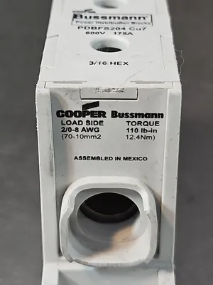 Cooper Bussmann PDBFS204 Cu7 600V 175A Power Distribution Block loc4B22