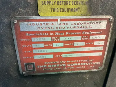 Used GRIEVE AF1250 Heat Treating Units Ohio US | HGR 24 #1545780