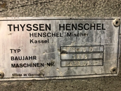 1995 HENSCHEL FM 40D Resin Handling, High Intensity Mixer | Mark One Machinery (9)