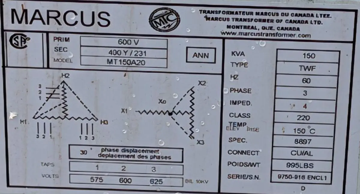 USED MARCUS MT150A20