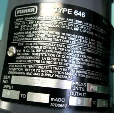 NEW Fisher Controls V150