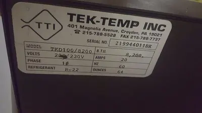 TEK-TEMP INC TKD-100/8200 Teptronic chiller