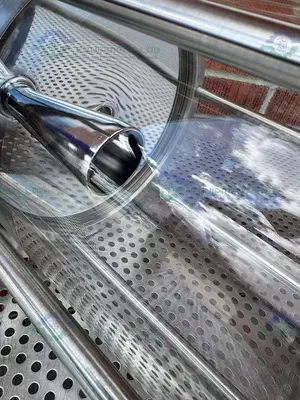 USED L.J STAR CORP. B0870 GLASS SAMPLING COLUMN 7.5 L W/ 2" OD SANITARY FITTING PORT