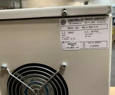 USED CONTROLLED POWER COMPANY 8BLX-30K-2-D