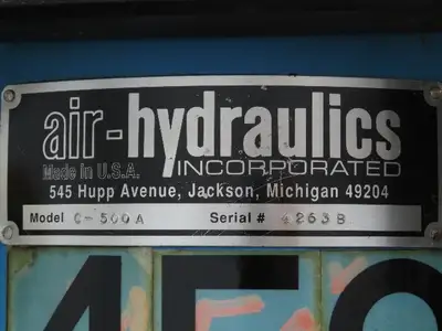 Air Hydraulics C-500A Hydraulic Punch Press 15 Ton 6" Stroke 8.25" D Pneumatic