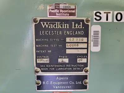 USED WADKIN TYPE GZ