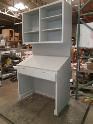 Custom Gray Design Storage/Workbench Unit Furniture 47 1/2" x27"X95" Wheels