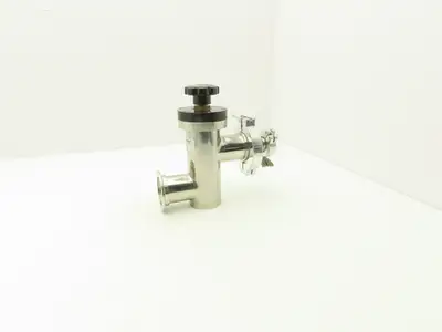 Kurt J Lesker SL0200MVQF Manual Bellows Angle Valve 2" SS Flanged W 1" Reducer