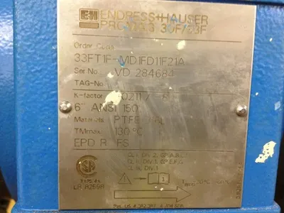 Endress  Hauser 6"-150 Magnetic Flowtube