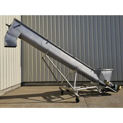 Used 16" Dia. X 18'-5"L Stainless Steel Incline Screw Conveyor