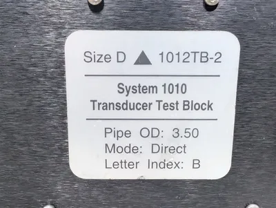 Siemens / Controlotron 1012TB-2 System 1010 Transducer Test Block Size D Used