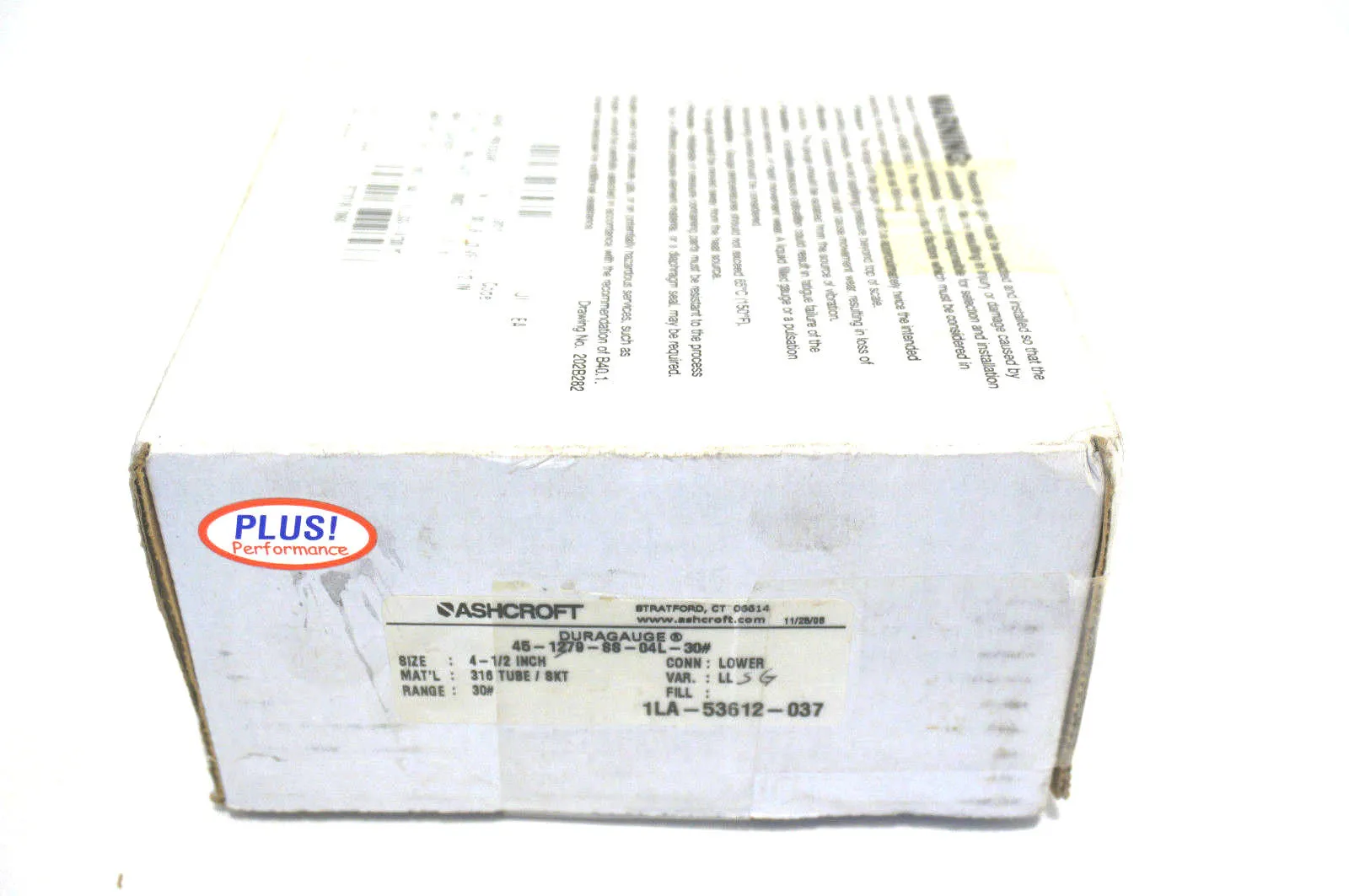 NEW ASHCROFT 45-1279-SS-04L-30# PRESSURE GAUGE 4 1/2" 451279SS04L30