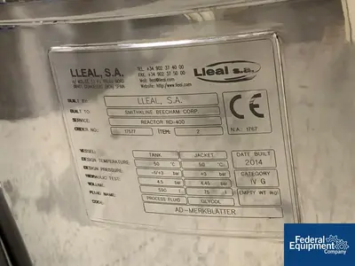 USED Lleal S.A. 590 Liter Lleal Reactor, 316 S/S, 3/3 Bar