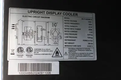 Commercial 2 Glass Door Refrigerator - Scratch & Dent - Model: SS-P1000WB-B 115V - 3.3 amps - SEE VIDEO