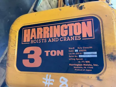 3 TON HARRINGTON ELECTRIC CHAIN HOIST: YOBRO #23291