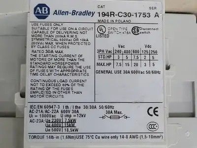 USED ALLEN-BRADLEY 194R-C30-1753