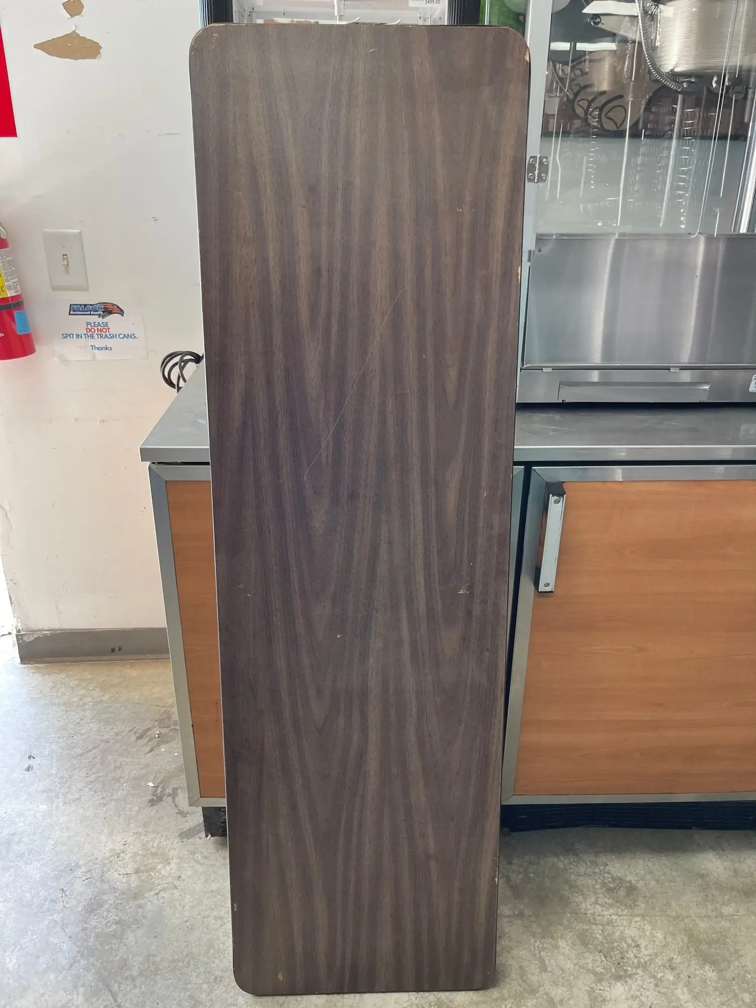 Used Falcon Restaurant Supply Used Commercial Wood-Laminate Folding Table, Rectangular, 60" x 18" x 29" Restaurant Front of House Furnishings Illinois US | Falcon Restaurant Supply #1376222