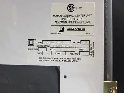 USED SQUARE D MODEL 6