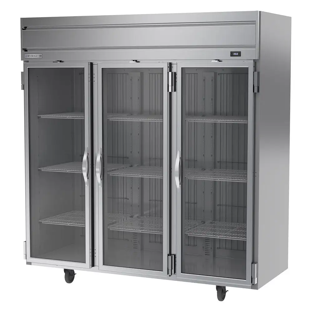 Beverage-Air HF3HC-1G 78" Horizon Series Three Section Reach In Freezer, (3) Left/right Hinge Glass Doors, 115v