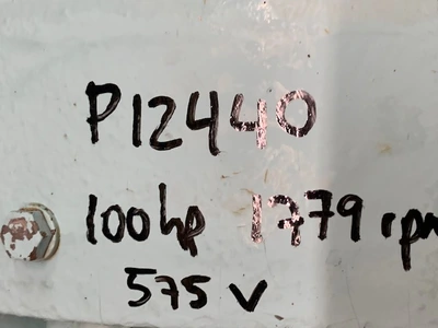 100HP BBC AC Motor, 1779rpm, 575 volts, 90 Amps, 405T Frame