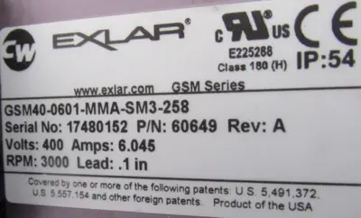 REFURBISHED EXLAR GSM40-0601-MMA-SM3-258 LINEAR ACTUATOR GSM400601MMASM3258