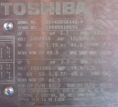 NEW SUMITOMO CNHXMS5-6120Y-15 GEARMOTOR 15:1 5HP 230/460V PA195836 1.5" DIA.