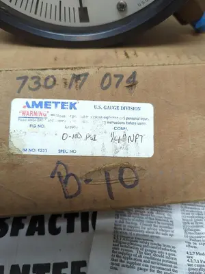 New | in-Stock AMETEK 0-100 PSI Universal Pressure Meters Ohio US | Surplus Asset Holdings #1235078