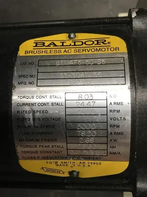 USED BALDOR BSM4F5-50-B5 AC SERVOMOTOR