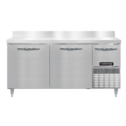 Continental DFA68NSSBS 68" W Worktop Freezer W/ (2) Sections & (2) Doors, 115v